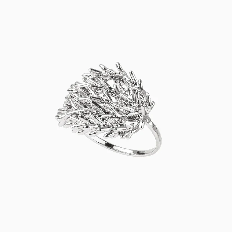 women's modern rings-TERRA White Gold Plated Ring