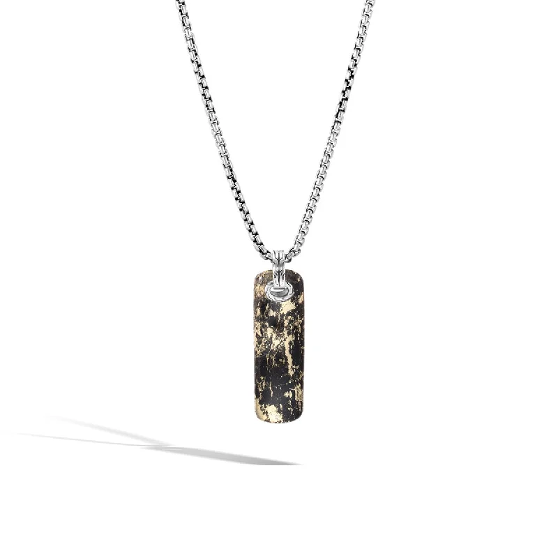 women's layered gold necklaces-Classic Chain Silver Pendant Necklace with Apache Gold