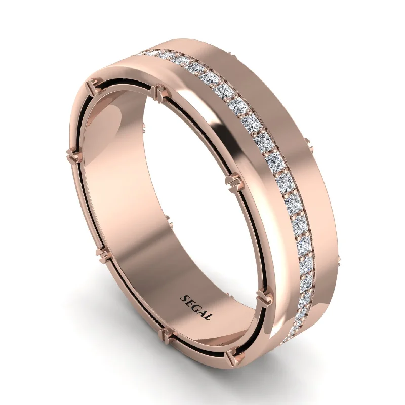 engagement rings with diamonds-Diamond Eternal Elegance Men’s Wedding Ring - Roman No. 2