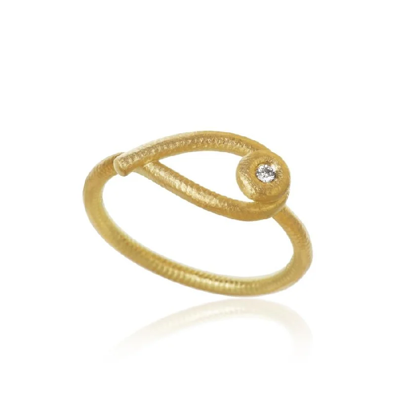 women's infinity rings-Kharisma 18K Gold Ring w. Diamond