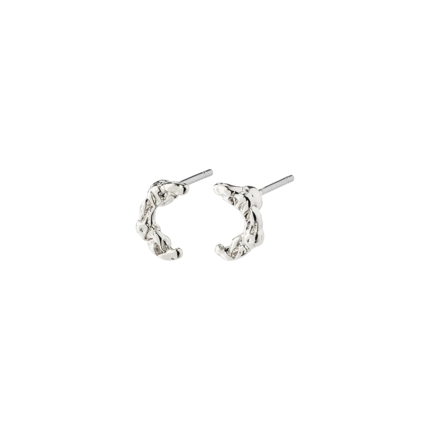 women's heart-shaped earrings-Remy Silver Plated Studs