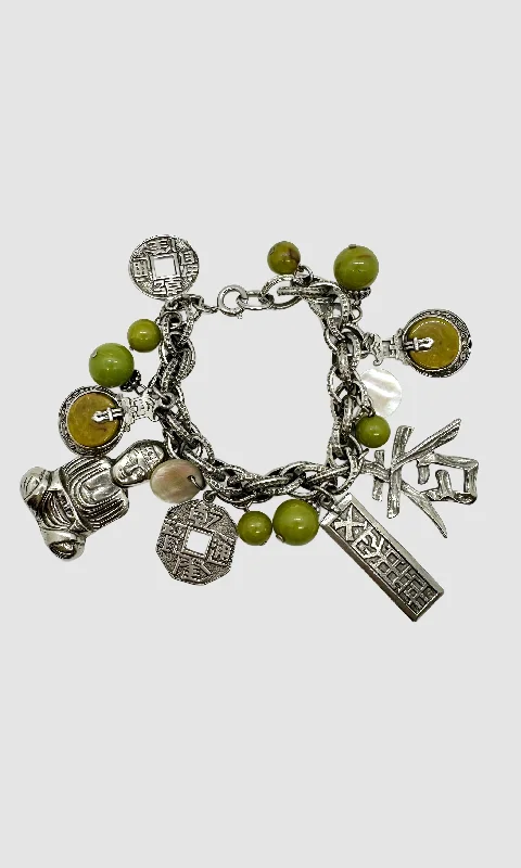 women's silver-plated bracelets-EASTERN THEMED CHARM Bracelet