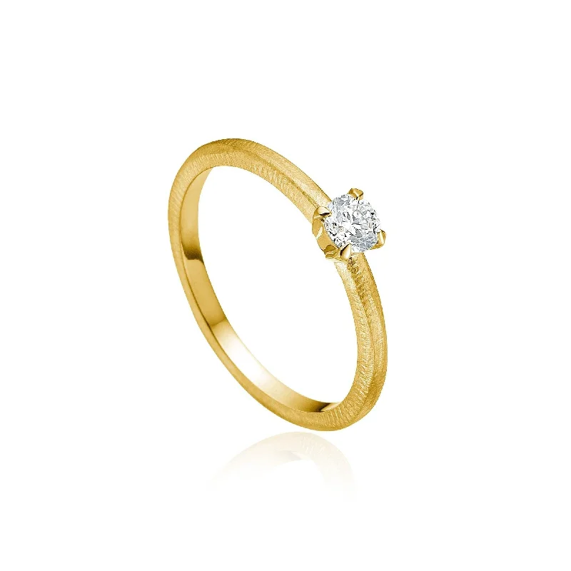 women's designer rings-Lumina 18K Gold Ring w. Diamond 0.23 ct