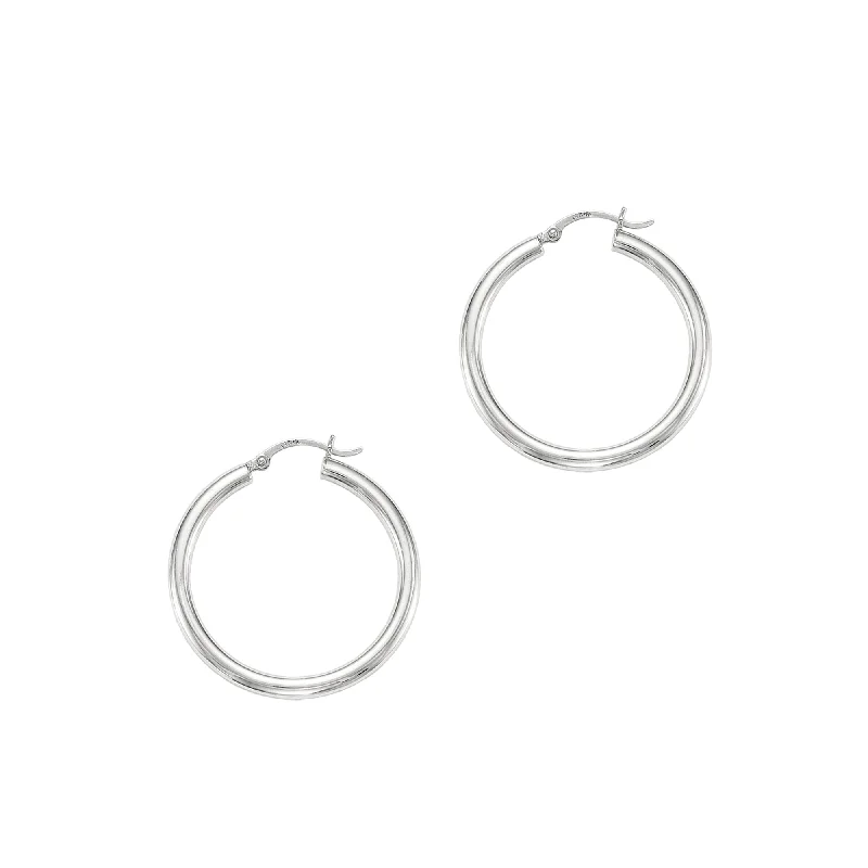 women's colorful earrings-14K Gold 4x40mm Hoops