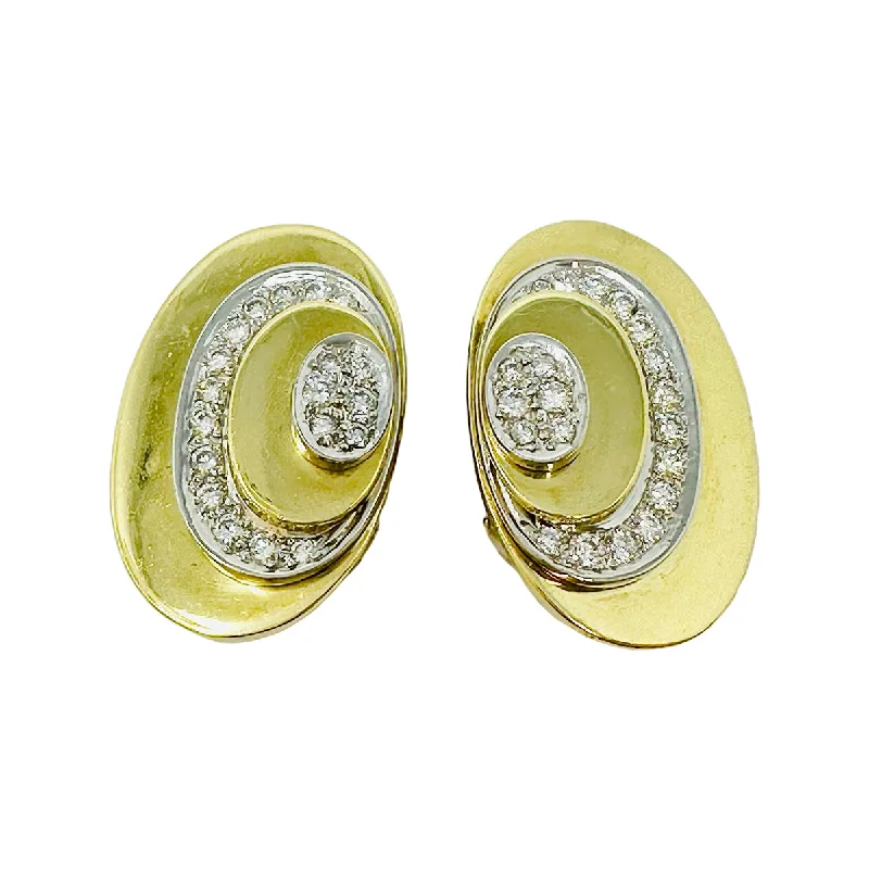 women's elegant drop earrings-Cellino 18K Gold Earclips with Diamonds