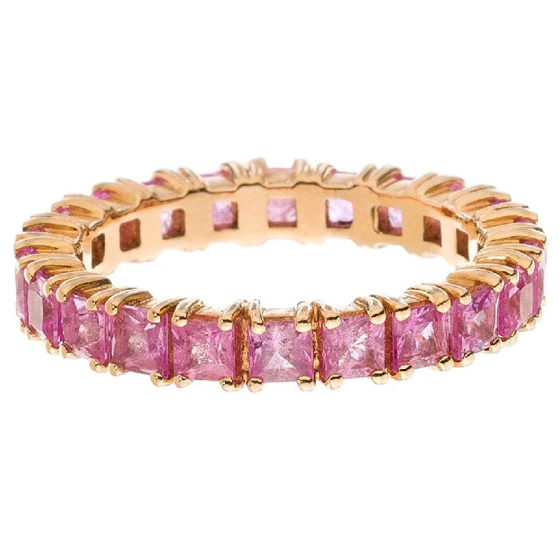 women's vintage rings-Josie Band Rose Gold Pink Sapphire