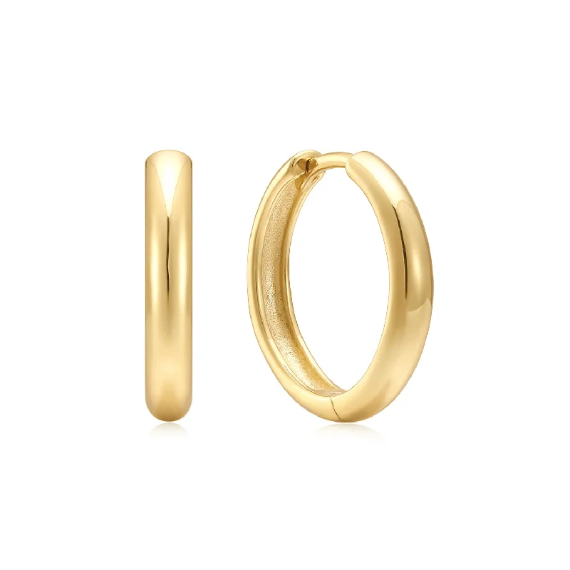 women's statement stud earrings-Gold Plated Mini Huggie Hoops