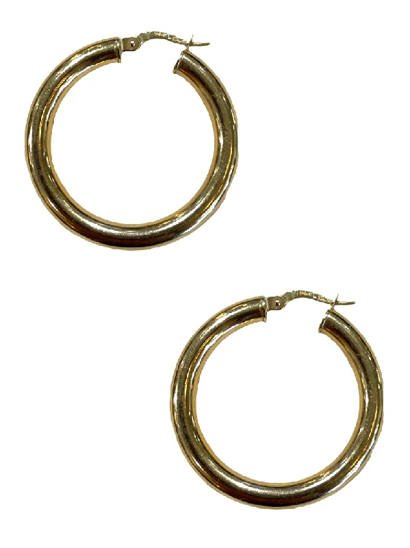 women's opal earrings-XL 10K Gold Hoops