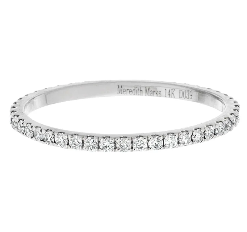 women's gold rings-Josephine Band White Gold Diamond 1mm