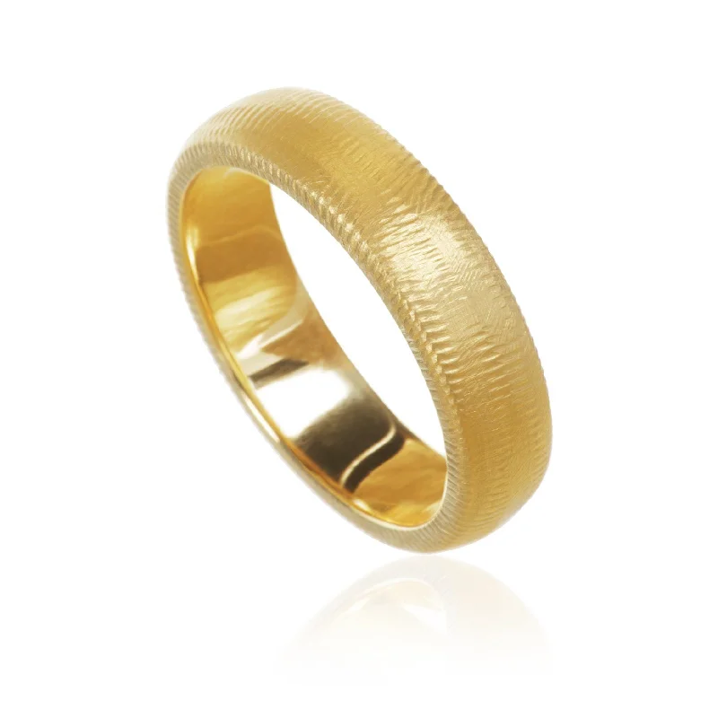 women's two-tone rings-Curve 5.5 mm 18K Gold Ring