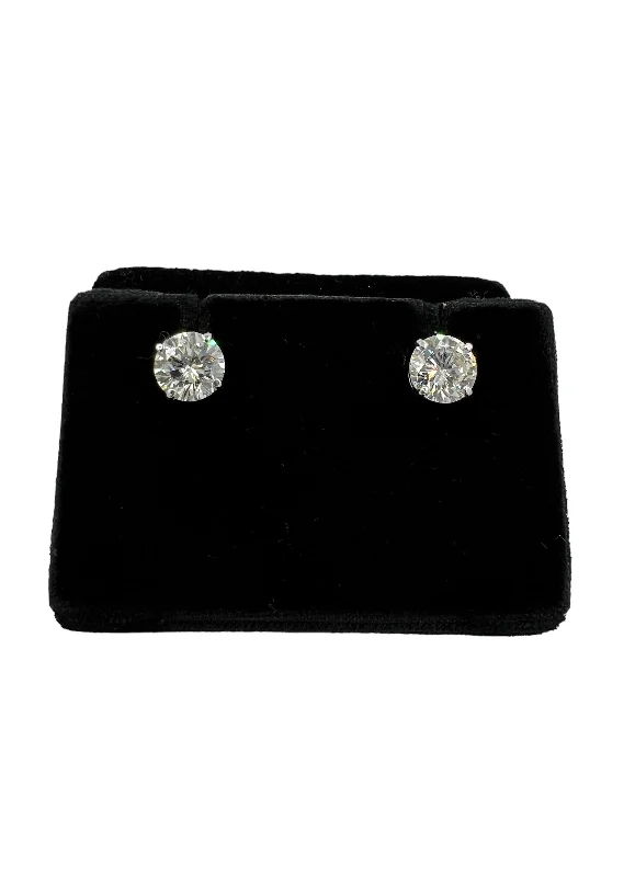 women's gemstone stud earrings-2.18 Carat Solitaire Diamond White Gold Studs