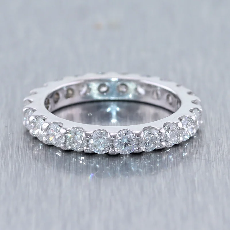 women's vintage-style rings-14k White Gold 2.20ctw Diamond Eternity Wedding Band Ring