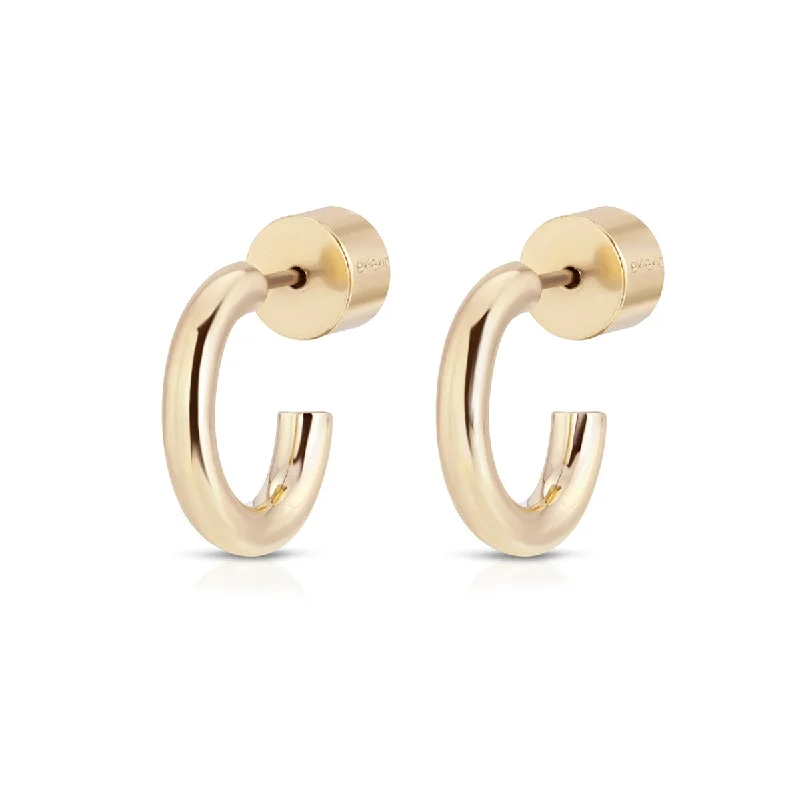 women's trendy gold earrings-Gold Plated Lisa Hoops