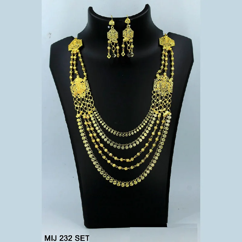 women's gold necklaces-Mahavir Forming Gold Necklace Set   - MIJ Set 232