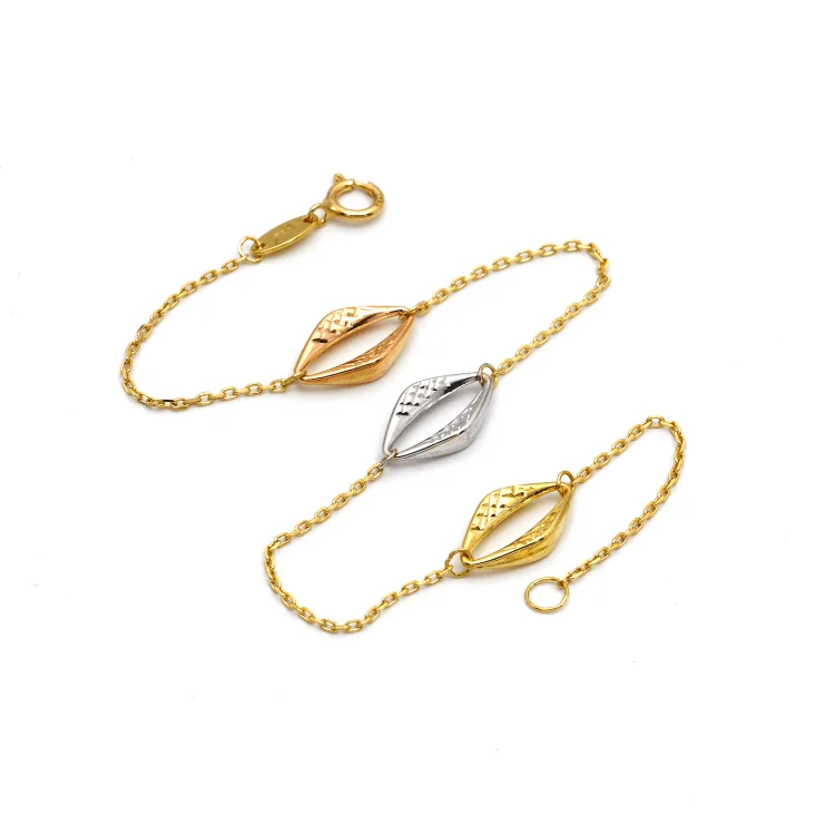 women's stackable bracelets-Real Gold 3 Color 4048 Bracelet BR1043