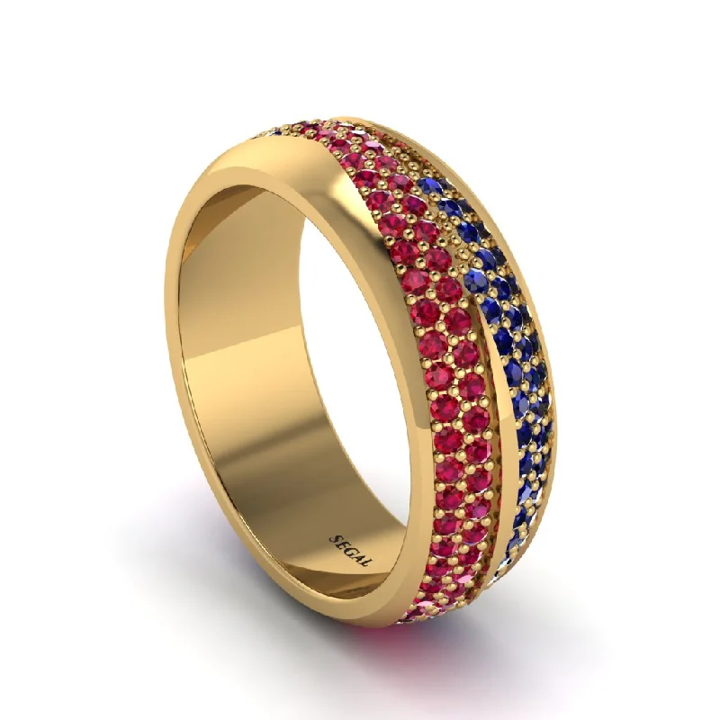 engagement rings for bridesmaids-1.4Ct Ruby & Sapphire Eternity Wedding Ring - Merritt No. 70