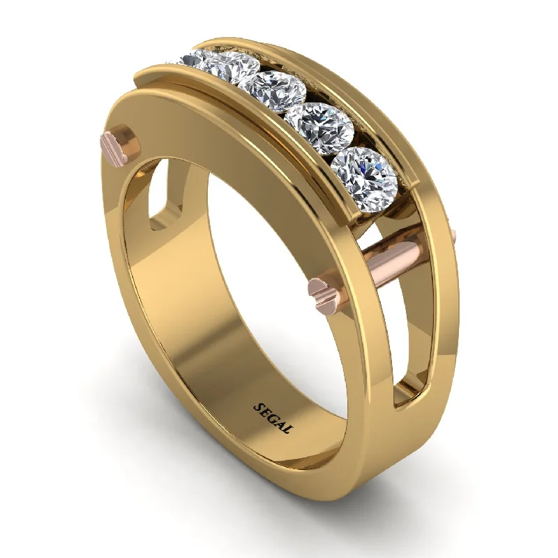 gold diamond engagement rings-Diamond Five-Stone Classic Gold Wedding Ring - Casey No. 16