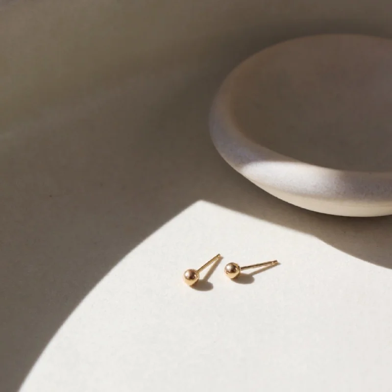 women's romantic earrings-Classic Studs in 14k Gold