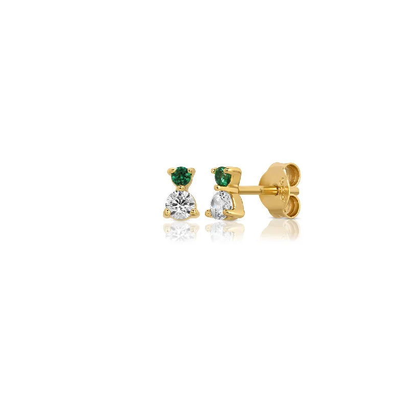 women's ruby earrings-Dawn Emerald Studs