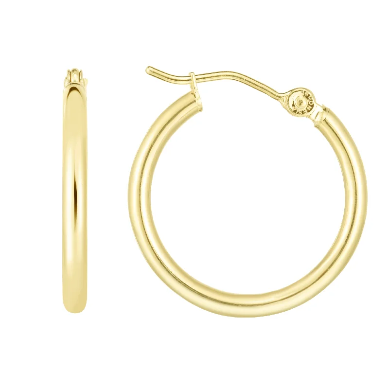 women's minimalist hoop earrings-14K Gold 2x20mm Hoops