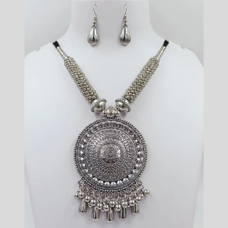 women's celestial necklaces-Kavita Art Oxidised Plated Necklace Set