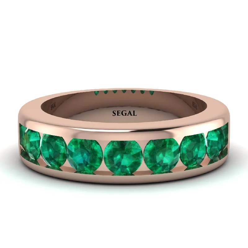 classic solitaire engagement rings-Emerald Eternal Brilliance Men's Wedding Ring - Jamie No. 5