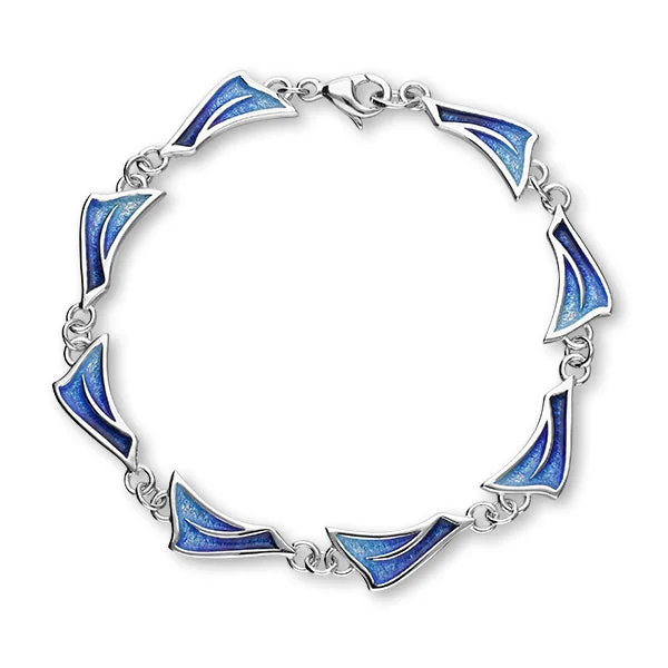 women's lotus bracelets-Sail Away Silver Bracelet EBL98