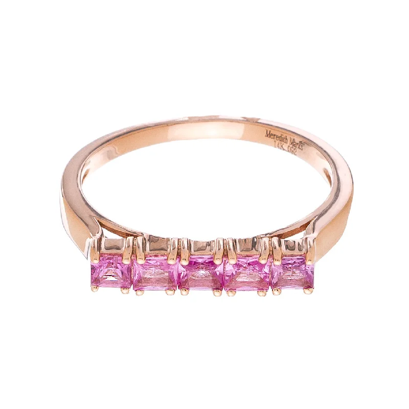 women's titanium rings-Josie Ring Rose Gold Pink Sapphire