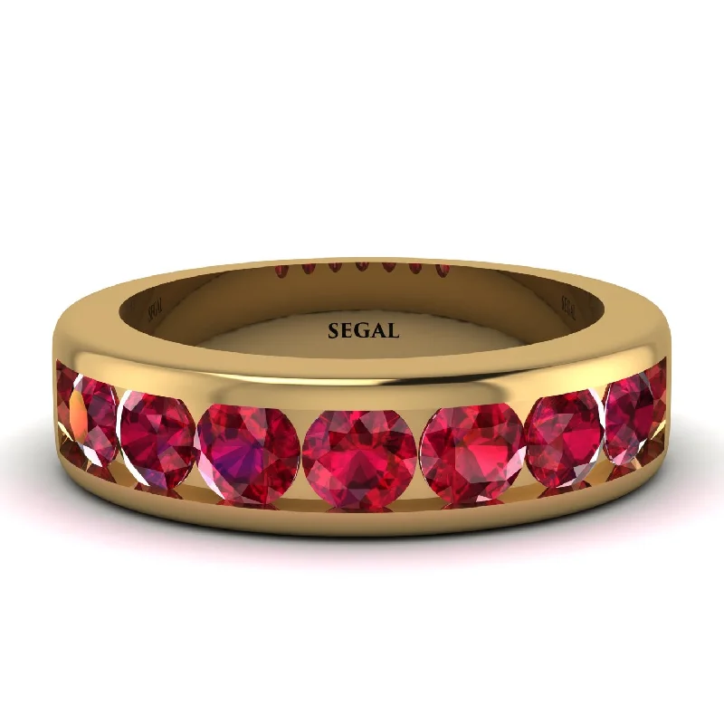 engagement rings with rubies-Ruby Eternal Brilliance Men's Wedding Ring - Jamie No. 10