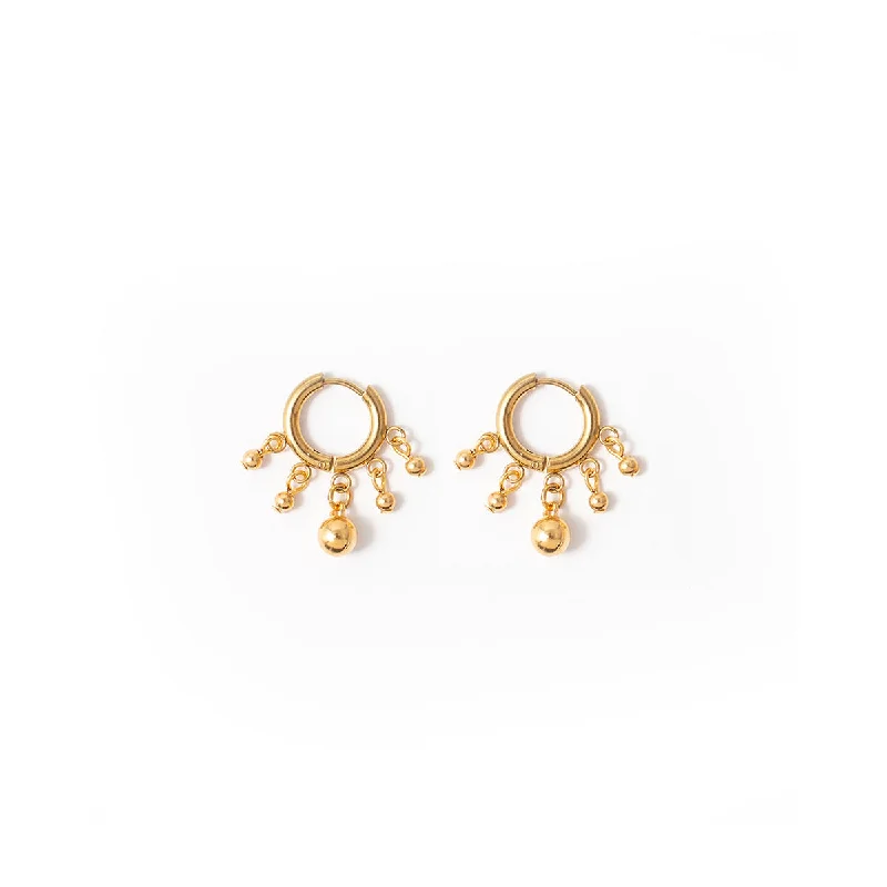 women's silver earrings-Lorno Gold Hoops