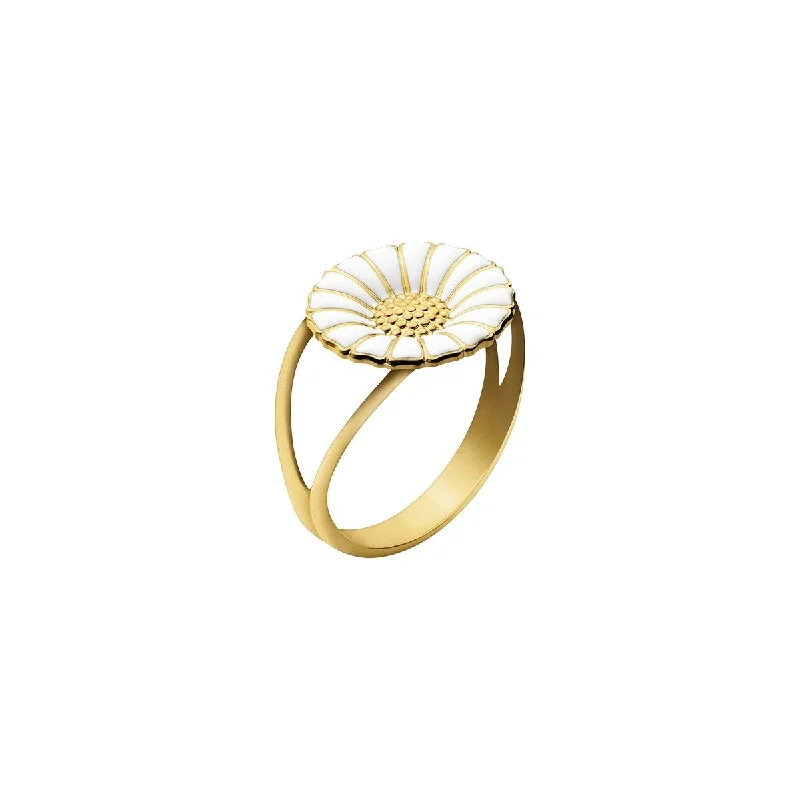 women's gold rings-Daisy 11 mm. Gold Plated Ring