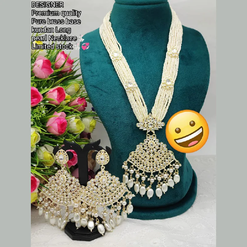 women's statement necklaces-Manisha Jewellery Gold Plated Pearl Necklace Set