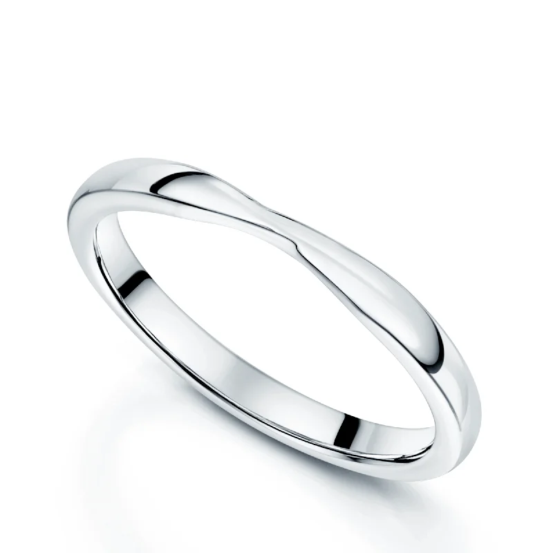 wedding bands and engagement rings-Platinum Twist Shaped Wedding Ring