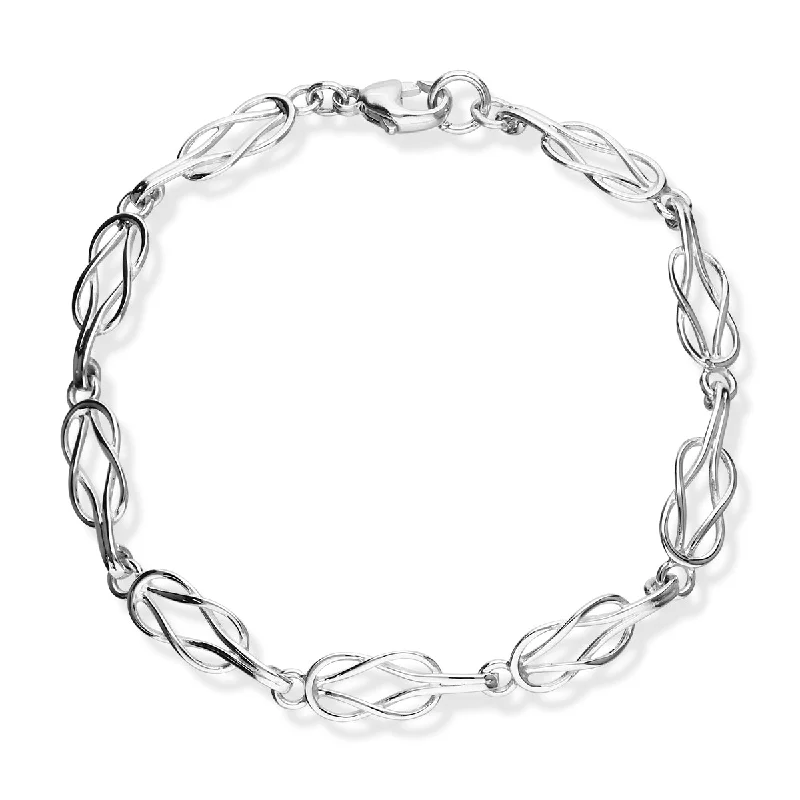 women's pearl bangle bracelets-Celtic Sterling Silver Bracelet BL155