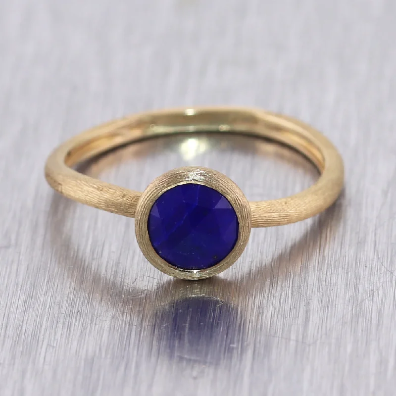 women's modern rings-Marco Bicego 18k Yellow Gold Jaiour Lapis Lazuli Stackable Ring