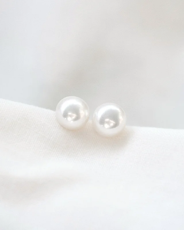 women's lightweight earrings-Perfect Pearl Studs