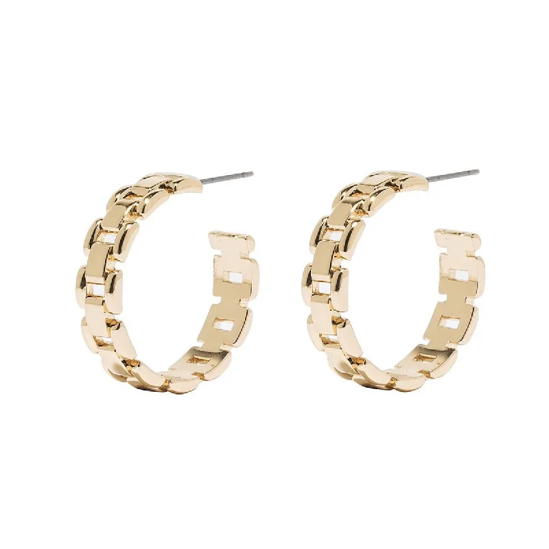 women's pearl drop earrings-Emilie Hoops