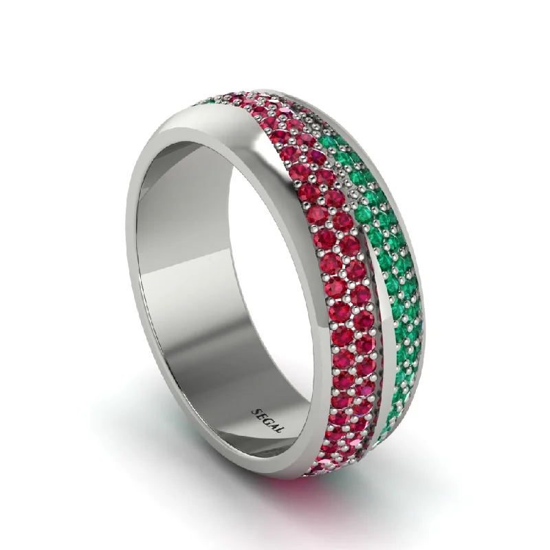 elegant engagement rings-1.4Ct Ruby & Emerald Eternity Wedding Ring - Merritt No. 27