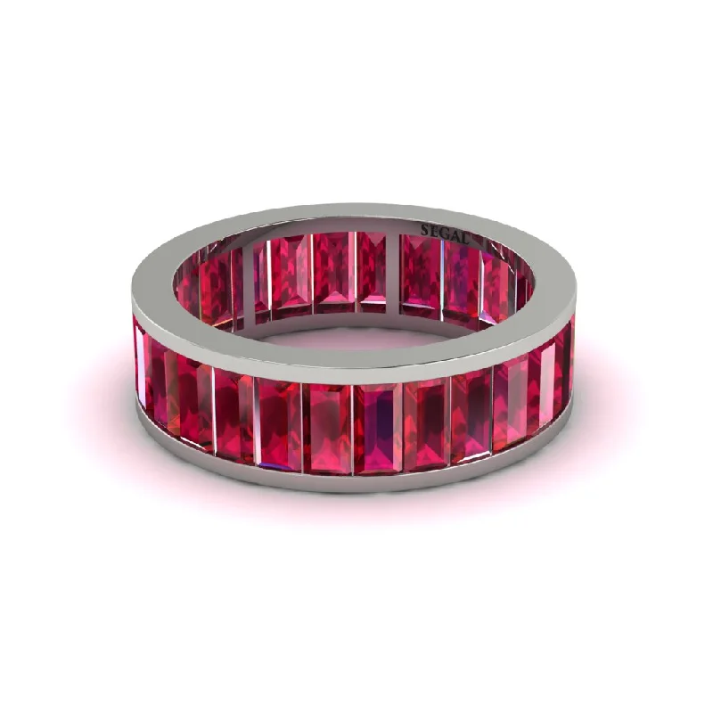 diamond engagement rings-6.5 Ct Baguette Ruby Eternity Wedding Ring - Cairo No. 12