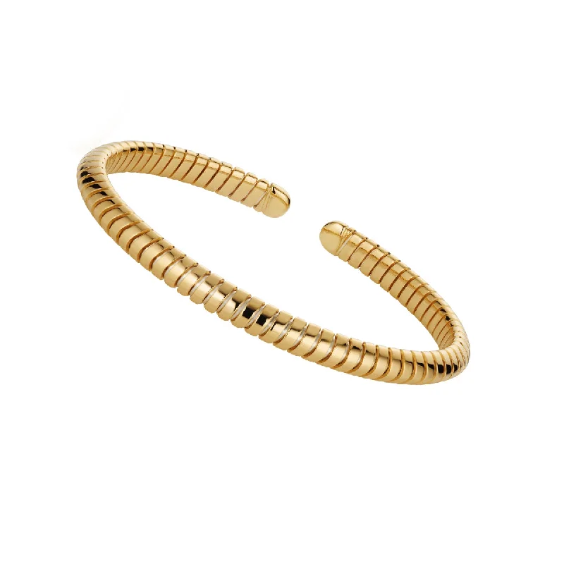 women's pearl chain bracelets-Trisolina Gold Bangle Braclet