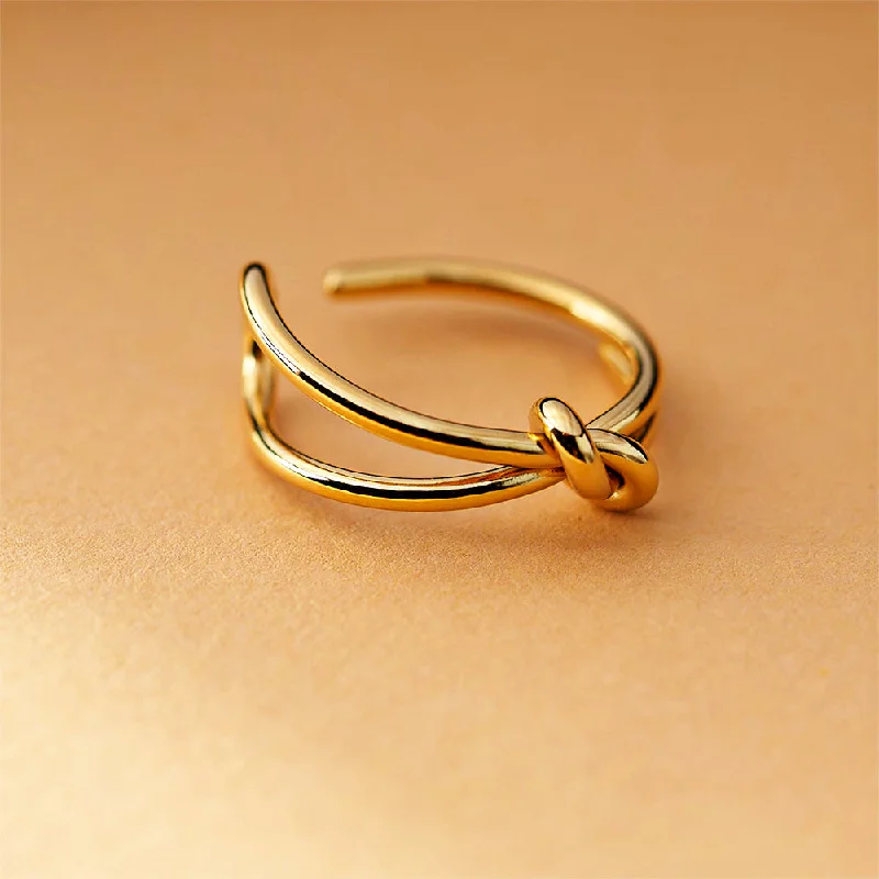 women's ethical rings-Gold Knotted Ring