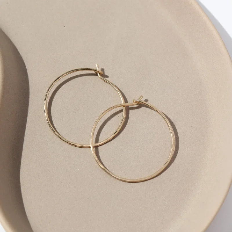 women's unique gemstone earrings-Organic Hoops in 14k Gold