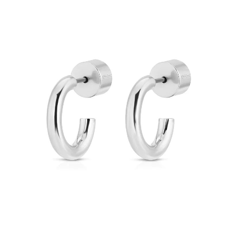 women's luxury earrings-Silver Lisa Hoops