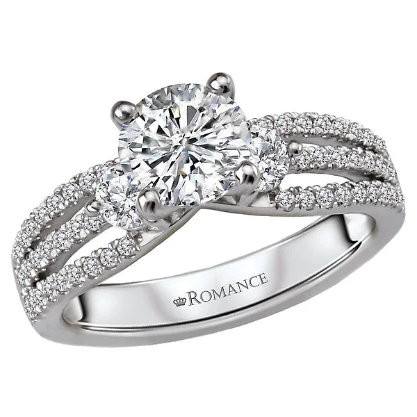 ethical engagement rings-Split Shank Semi-Mount Romance Collection Wedding Ring.