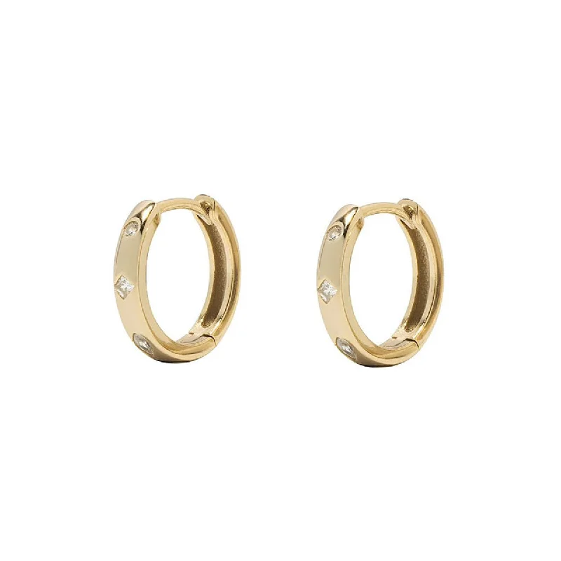 women's simple stud earrings-Joie Hoops