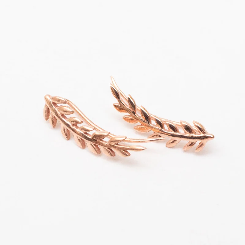 women's chic earrings-Rose Gold Eden Ear Climbers