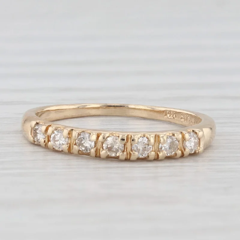 classic diamond engagement rings-0.20ctw Diamond Wedding Ring 14k Yellow Gold Sz 6.25 Stackable Anniversary Band