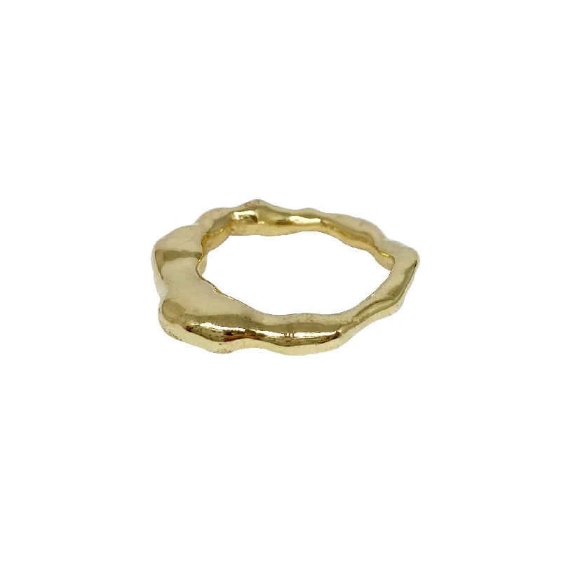 women's gold plated rings-Lunar Mountain 14K Gold Ring