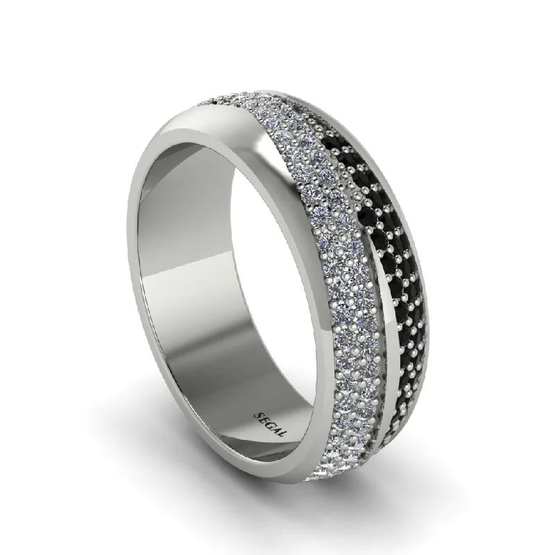 designer diamond engagement rings-1.4Ct Diamond & Black Diamond Eternity Wedding Ring - Merritt No. 33