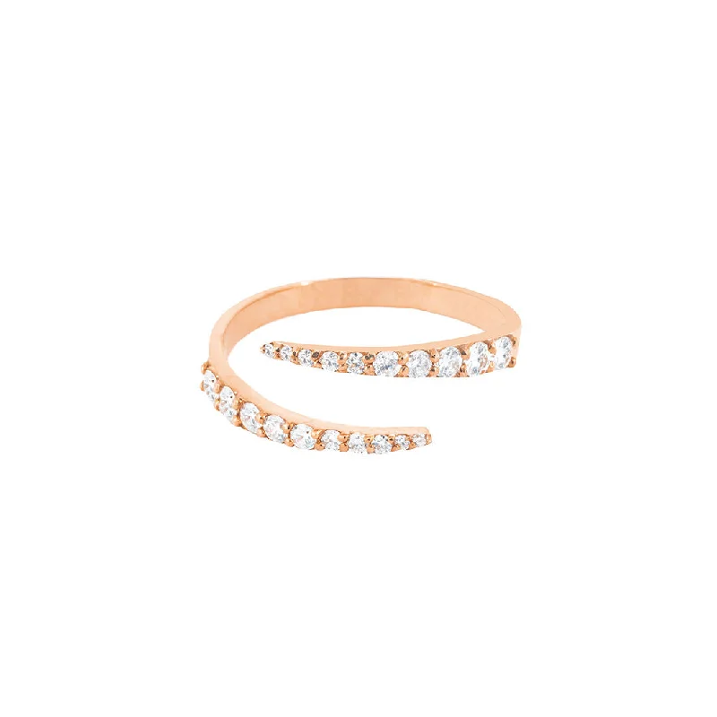 women's promise rings with engraving-Forever and Always 18K Rose Gold Ring w. Diamonds